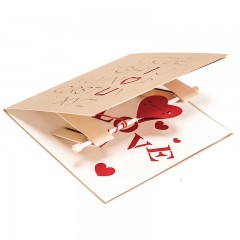 礼道创意3D立体贺卡情人节祝福感恩手工卡片表白卡心动