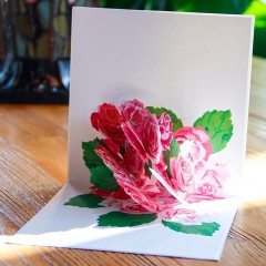 感恩节贺卡结婚请帖创意外贸立体3D花朵手工祝福生日卡片