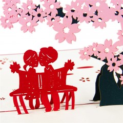 3D立体贺卡创意樱花节爱情祝福卡制作樱花之恋