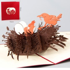 立体贺卡韩国创意3D立体鸟巢明信片儿毕业生日礼物礼品小卡片