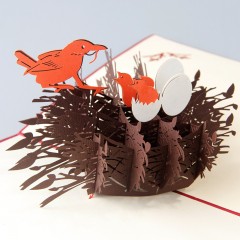立体贺卡韩国创意3D立体鸟巢明信片儿毕业生日礼物礼品小卡片