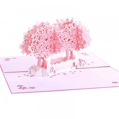 情人节贺卡韩国创意3D立体手工落樱缤纷纸雕生日祝福小卡片