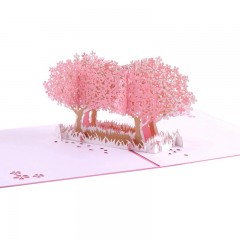 情人节贺卡韩国创意3D立体手工落樱缤纷纸雕生日祝福小卡片