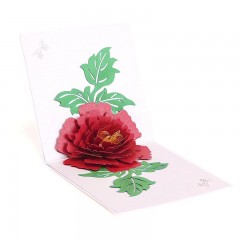 母亲节生日贺卡生日立体卡片3D牡丹祝福感谢明信小卡片