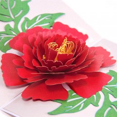 母亲节生日贺卡生日立体卡片3D牡丹祝福感谢明信小卡片