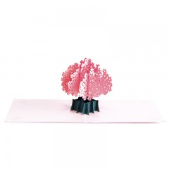 礼道感恩节立体贺卡3D创意感谢卡教师节祝福卡片彩印绚丽樱花
