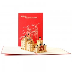 3D立体贺卡手工镂空天鹅堡明信片生日祝福卡圣诞节小卡片