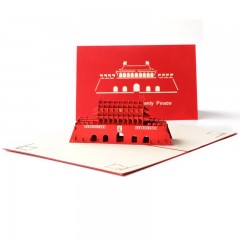 城市贺卡创意城市3D立体纸雕镂空天安门纸建筑风景政治生日卡片