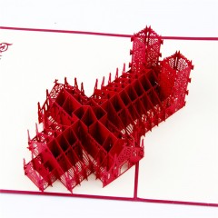 礼道3D手工贺卡威斯敏斯教堂感恩节商务礼品明信卡制作