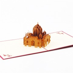 立体贺卡泰姬陵剪纸明信片旅游纪念建筑卡片
