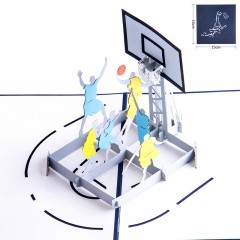 立体贺卡韩国创意高档节日礼品送男生篮球纸雕毕业卡通生日卡