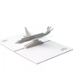 商务创意礼品卡儿童手工3D贺卡纸雕立体卡片冲上云霄