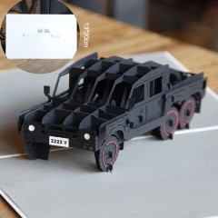 新款立体手工3D卡片礼道商务毕业创意贺卡吉普车