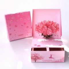 樱花立体礼品包装盒少女心精美创意送男女朋友手提礼盒