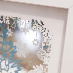 礼道创意圣诞节立体纸雕相框摆台欧式相框雪人树