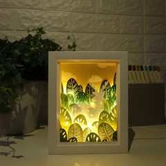 创意纸雕灯林深见鹿3D立体台灯创意床头小夜灯台灯剪纸叠影灯