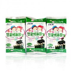 韩国进口ZEK海苔竹盐碳烤紫菜15g儿童零食