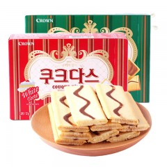 韩国食品进口零食可瑞安可来运奶油咖啡夹心蛋卷饼干144g