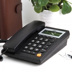 得力785电话机办公家用来电显示固定电话 可壁挂座机