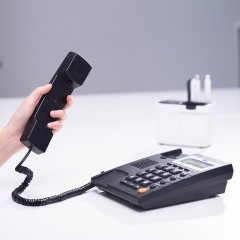 得力785电话机办公家用来电显示固定电话 可壁挂座机