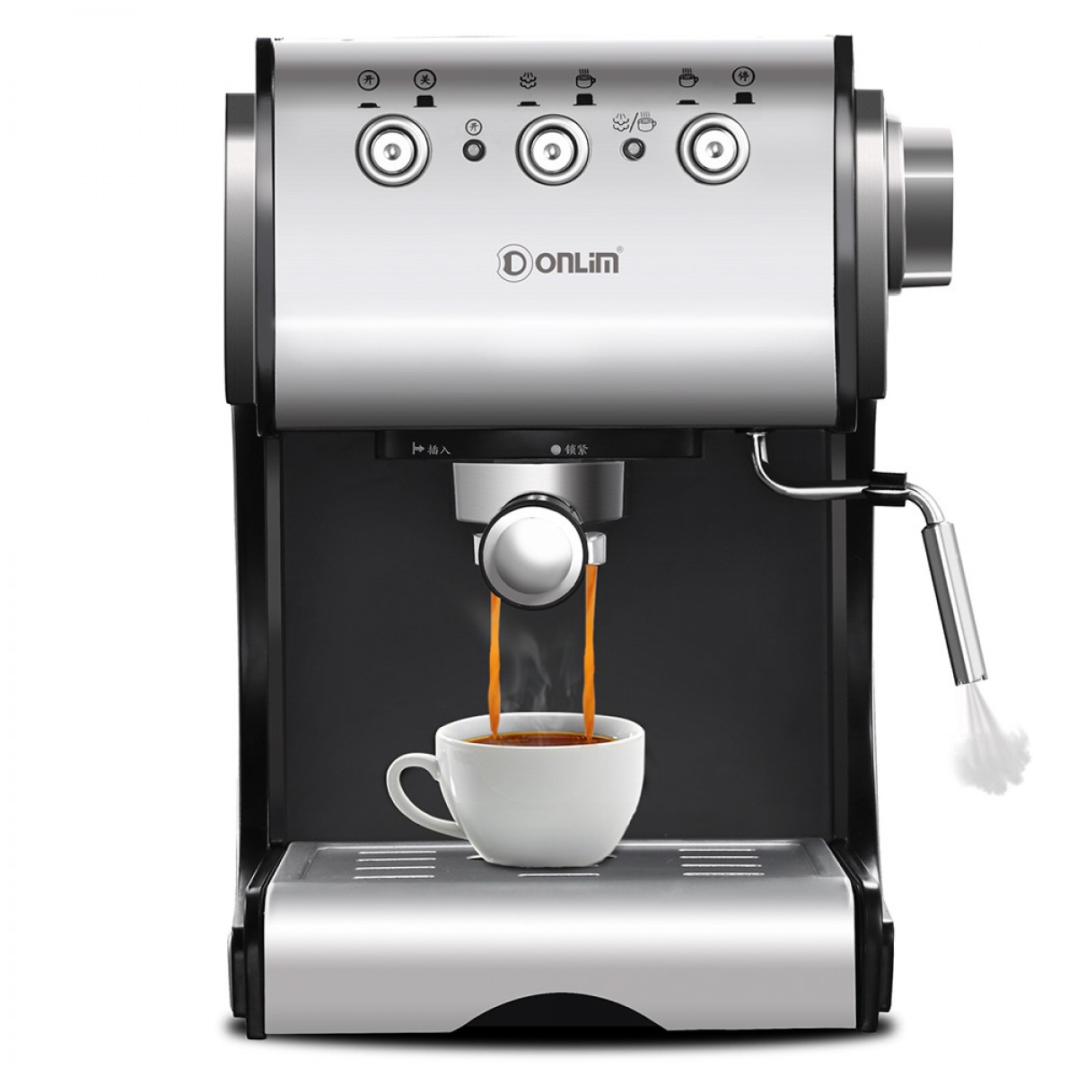 Donlim/东菱 DL-KF500S 咖啡机家用全半自动意式商用蒸汽式打奶泡