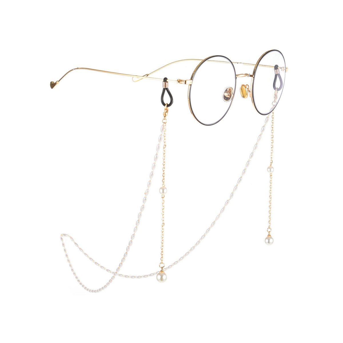 欧美饰品合金米粒珍珠链条吊坠眼镜链女士气质眼镜框架配饰