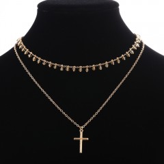 新款手工链十字架流行水晶项链名师设计XL098