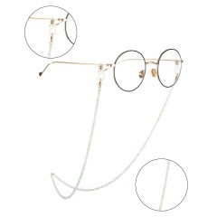 欧美饰品单层彩色珠子合金链条眼镜链女士气质眼镜框架配饰