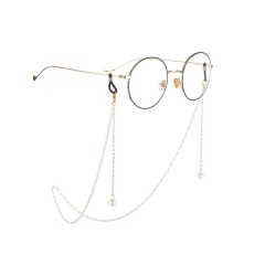 欧美饰品单层合金链条米粒珍珠吊坠眼镜链女士气质眼镜配饰