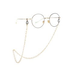 欧美饰品双层铜珠链条玻璃水钻眼镜链女士气质简约眼镜配饰