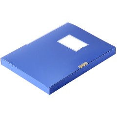 得力5681蓝色档案盒 A4文件盒 25mm塑料档案盒 收纳盒资料盒