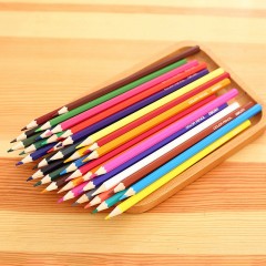 得力彩色铅笔12/18/24/36色彩色铅笔桶装绘画铅笔带卷笔刀画画笔