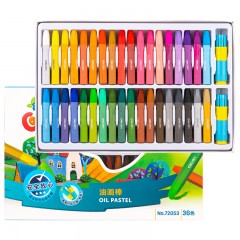 得力油画棒12色18色24色 36色儿童绘画油画棒 美术蜡笔画笔不脏手