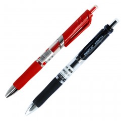 得力按动中性笔 黑色0.5mm 得力S01中性笔 办公签字笔 水笔