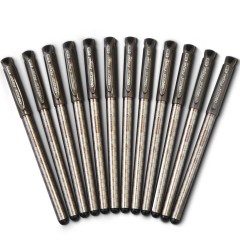 得力S43特细财务专用中性笔 水笔0.38黑色水笔 得力中性笔 针管笔
