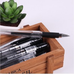 得力S20签字笔办公商务中性笔 0.7mm子弹头黑色水性笔书写用笔
