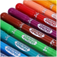 得力72054水洗可溶性油画棒 12色旋转儿童画棒炫彩笔蜡笔