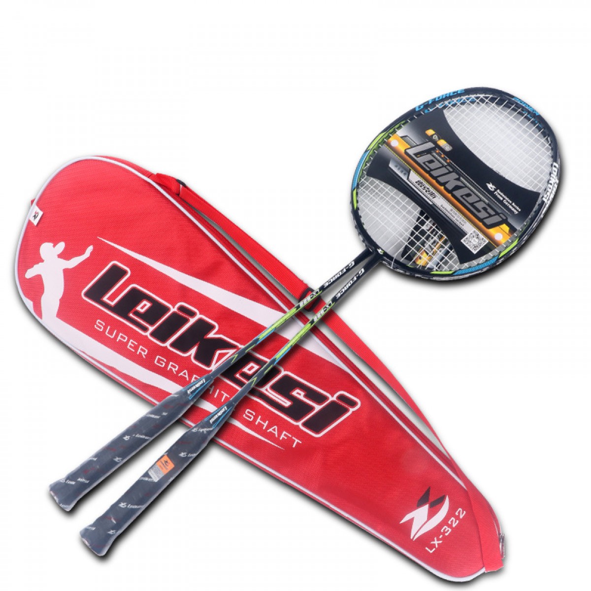 雷克斯铝碳合金332训练级羽毛球拍 训练专用装羽毛球拍
