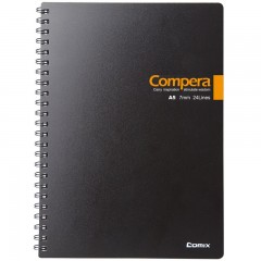 齐心（COMIX）A5 60张双螺旋PP面笔记本子/记事本/软抄本 办公文具 CPA5607 黑色