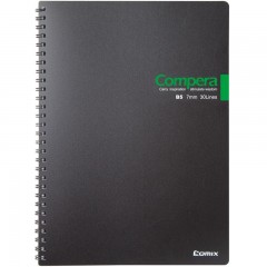 齐心（COMIX）B5 60张双螺旋PP面笔记本子/记事本/软抄本 1个装 办公文具CPB5607 黑色