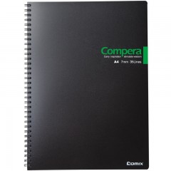 齐心（COMIX）A4 80张双螺旋PP面笔记本子/记事本/软抄本 1个装 办公文具CPA4807 黑色