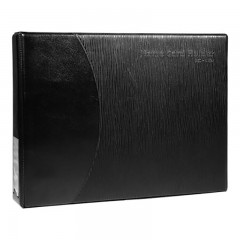 齐心（COMIX）易分类大容量商务名片册 黑色 D型夹 再生纸板芯 A1611 二段六格 2孔 360张